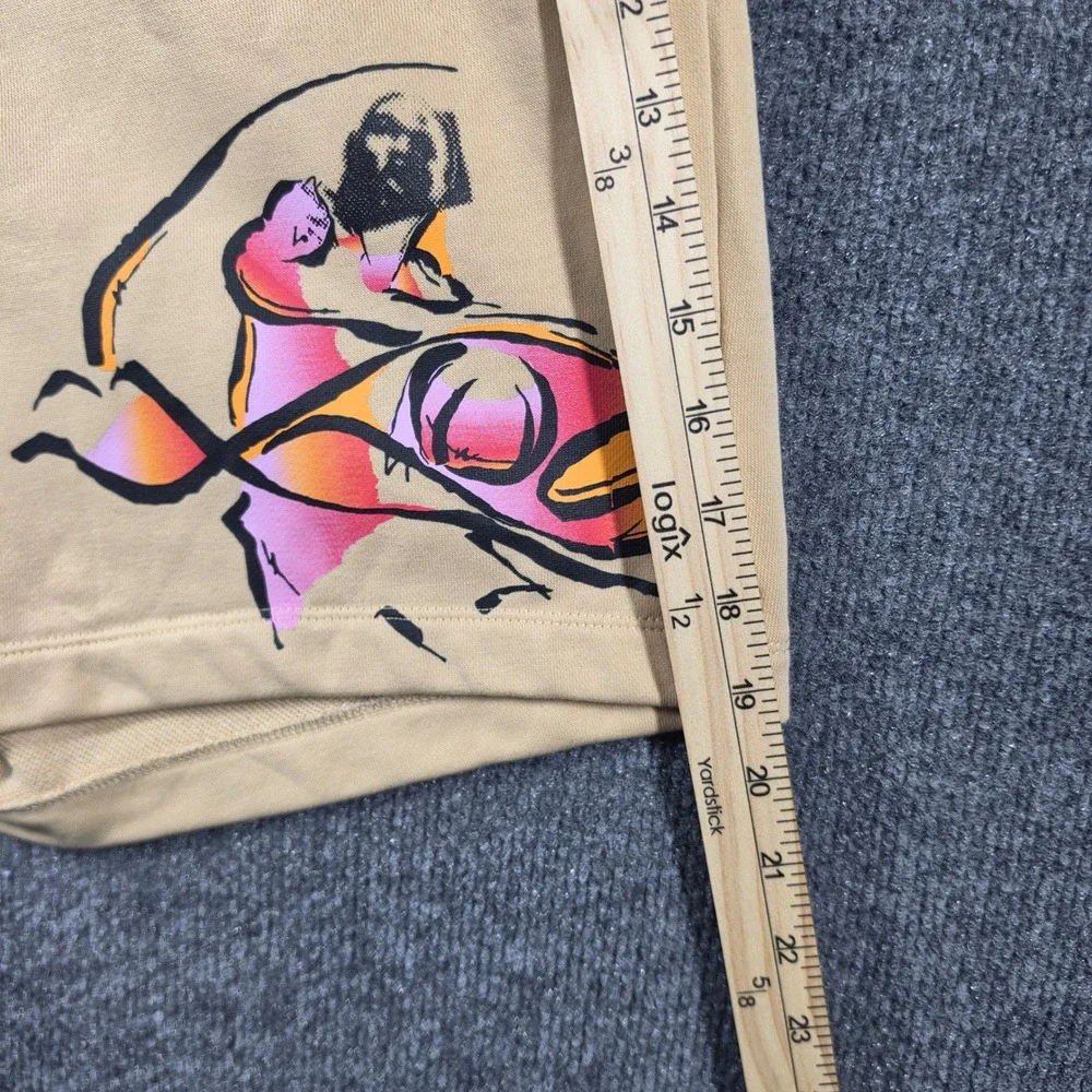 Jordan Basketball Shorts Mens Large Drawstrings Graphic Fleece Jumpman Tan